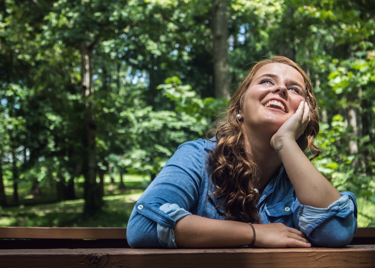 Happy Woman Daydreaming