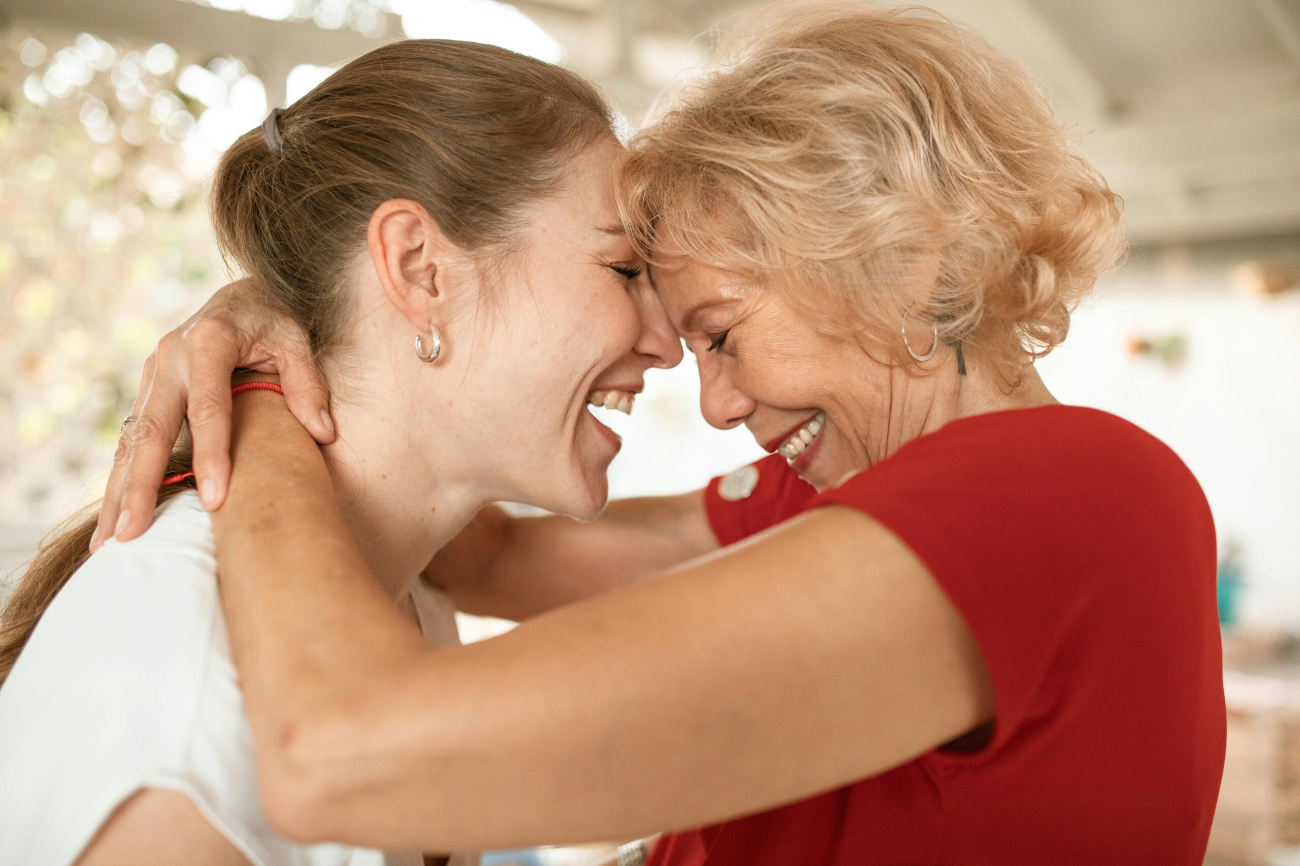 Two Women Hugging Showing Kindness